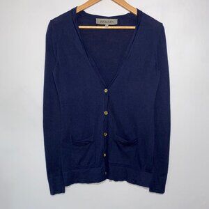 REMAIN Birger Christensen Cardigan Sweater Grandma Pockets Navy Blue Womens XS